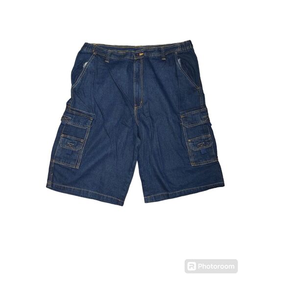 King Size Jean Shorts Mens Big Tall size 42 Tall Blue Cotton Cargo - Picture 1 of 6